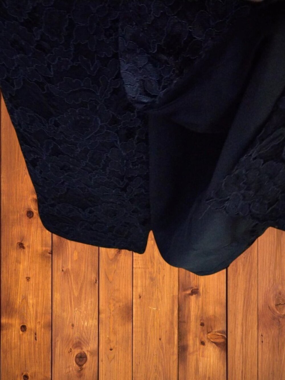 Adrianna Papell Blue Lace Gown Dress Size 8 V-Neck Formal Wedding Party Event - Picture 6 of 11
